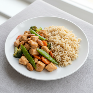 Almond Chicken with Brown Rice Dinner Almond Chicken with Brown Rice Dinner