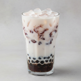 Iced Milk with Red Bean and Pearl