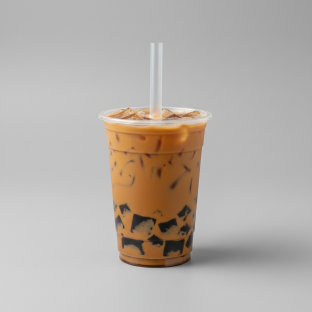 Grass Jelly Roasted Milk Tea