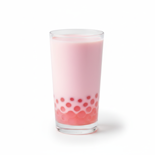 Strawberry Pink Milky with Popping Boba
