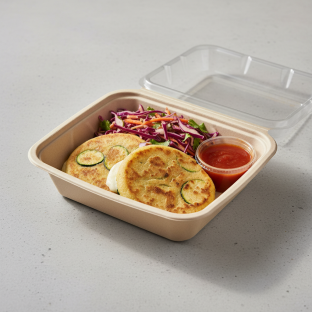 Zucchini and Mozzarella Pupusa Boxed Meal Zucchini and Mozzarella Pupusa Boxed Meal