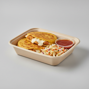 Chicken and Mozzarella Pupusa Boxed Meal Chicken and Mozzarella Pupusa Boxed Meal