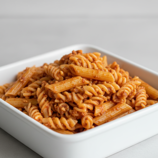 Tray of Organic Pasta Salad with Romesco Tray of Organic Pasta Salad with Romesco