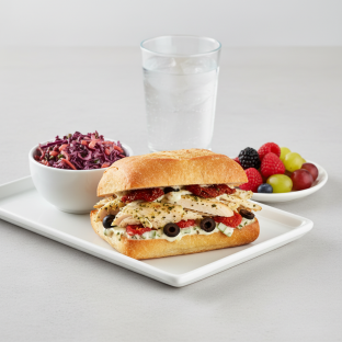 Chicken Provencal Sandwich, Coleslaw, Fruit, Water Chicken Provencal Sandwich, Coleslaw, Fruit, Water