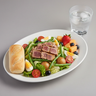 Tuna Nicoise House Salad, Fruit, Water Tuna Nicoise House Salad, Fruit, Water
