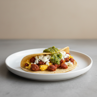 Chorizo, Egg, and Cheese with Green Salsa Chorizo, Egg, and Cheese with Green Salsa