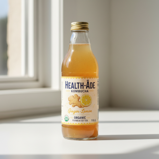 Organic Health-Ade Kombucha Ginger Lemon 16oz Organic Health-Ade Kombucha Ginger Lemon 16oz