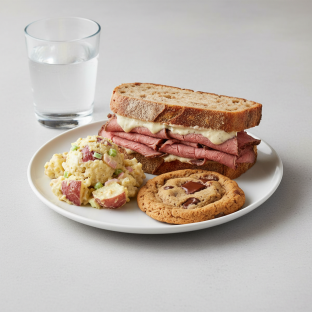 Roast Beef Sandwich, Potato Salad, Cookie, Water Roast Beef Sandwich, Potato Salad, Cookie, Water