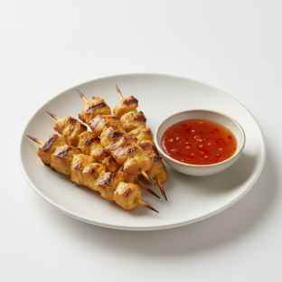 Chicken Satay with Sweet Chili Dipping Sauce Chicken Satay with Sweet Chili Dipping Sauce