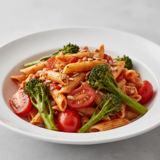 Organic Pasta Salad with Romesco and Broccolini Organic Pasta Salad with Romesco and Broccolini