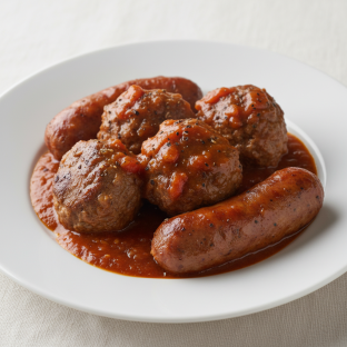 Meatballs and Sausage with Gravy Meatballs and Sausage with Gravy