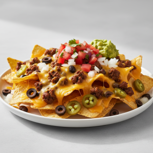 Loaded Seasoned Beef Nachos Loaded Seasoned Beef Nachos