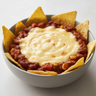 Veggie Chili Con Queso and Chips Veggie Chili Con Queso and Chips