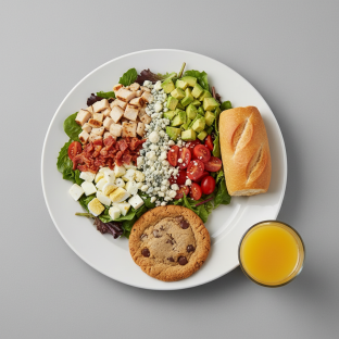 Cobb House Salad, Cookie, Orange Juice Cobb House Salad, Cookie, Orange Juice