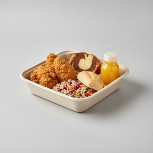 Fried Chicken, Quinoa, Poundcake Fried Chicken, Quinoa, Poundcake