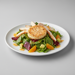 Goat Cheese and Macadamia Crust Salad With Chicken Goat Cheese and Macadamia Crust Salad With Chicken