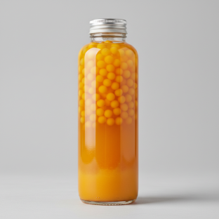 Mango Green Tea With Mango Popping Boba (bottled) Mango Green Tea With Mango Popping Boba (bottled)