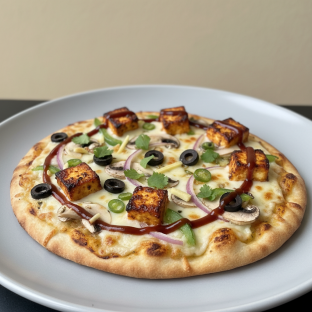 Bombay BBQ Paneer Naan Pizza