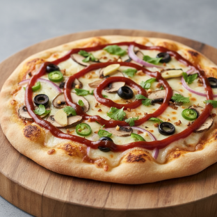 Bombay BBQ Veggie Naan Pizza