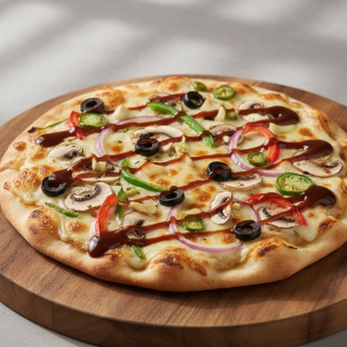 Bombay Garlic Veggie Naan Pizza