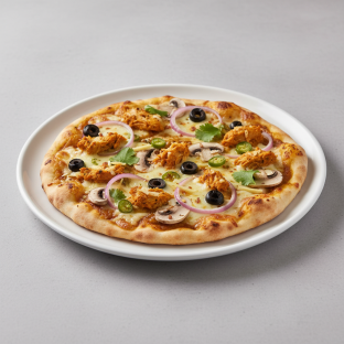 Curry Chicken Naan Pizza