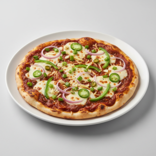 Manchurian Paneer Naan Pizza