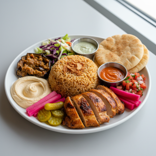 Crispy Garlic Rice Chicken Platter Crispy Garlic Rice Chicken Platter
