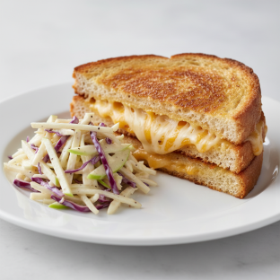 Grilled Cheese on Texas Toast with Apple Coleslaw Grilled Cheese on Texas Toast with Apple Coleslaw