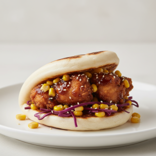 Crispy Soy Garlic Chicken Bun Crispy Soy Garlic Chicken Bun