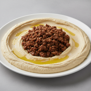 Hummus with Ground Beef Platter