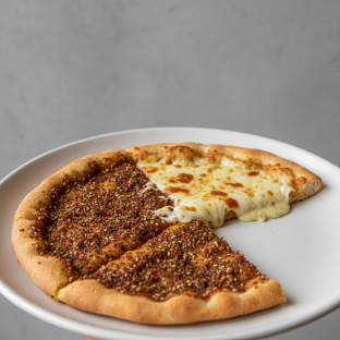 Half Za'atar and Half Akkawi Cheese Pie (10 Inch) Half Za'atar and Half Akkawi Cheese Pie (10 Inch)