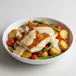 Bayou Flame Fish Bowl - Roasted Potatoes Bayou Flame Fish Bowl - Roasted Potatoes