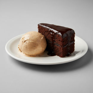 Chikoo Ice Cream and Chocolate Cake Chikoo Ice Cream and Chocolate Cake