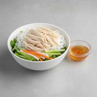 Shredded Steam Chicken Vermicelli Bowl