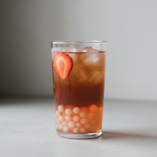 Strawberry Black Tea or Green Tea with Lychee Jelly Strawberry Black Tea or Green Tea with Lychee Jelly