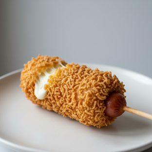 Half and Half Extra Crispy Ramen Noodle Ricedog Half and Half Extra Crispy Ramen Noodle Ricedog