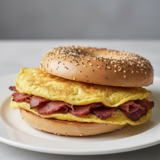 Pastrami Omelette on a Bagel Pastrami Omelette on a Bagel