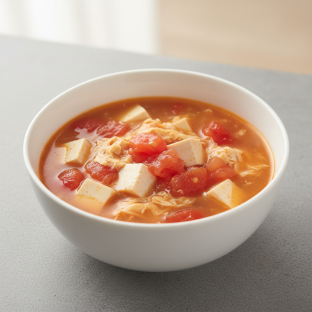 Tomato, Tofu and Egg Soup