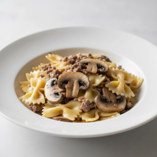 Bow Tie With Beef and Mushroom