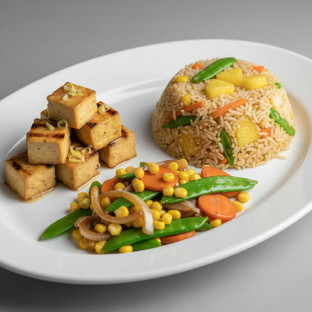 Vegan Lemongrass Tofu, Pineapple Thai Fried Rice, Thai Vegetable Stir Fry