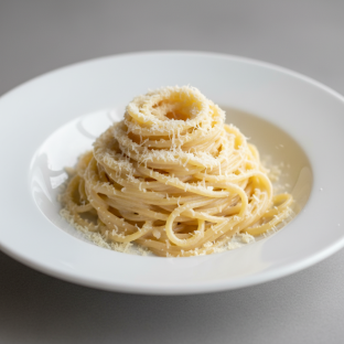 Spaghetti With Alfredo and Parmesan
