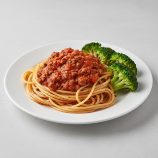 Spaghetti With Bolognese and Broccoli