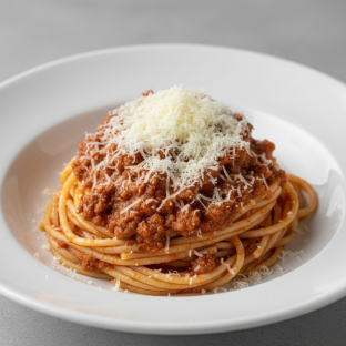 Spaghetti With Bolognese and Parmesan