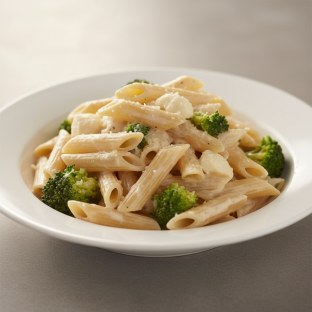 Gluten Free Penne With Quattro Formaggi and Broccoli