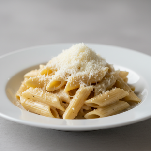 Gluten Free Penne With Quattro Formaggi and Parmesan