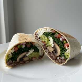 Mushroom and Spinach Burrito