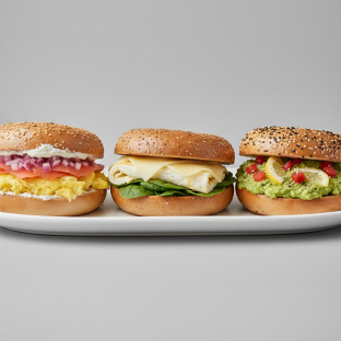 Breakfast Bagel Sandwich Platter - Lexington, Avocado Toast, Leo Breakfast Bagel Sandwich Platter - Lexington, Avocado Toast, Leo