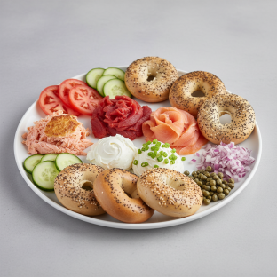 Smoked Salmon Bagel Platter - Kippered Salmon, Wild Sockeye, Nova Scotia Salmon Smoked Salmon Bagel Platter - Kippered Salmon, Wild Sockeye, Nova Scotia Salmon
