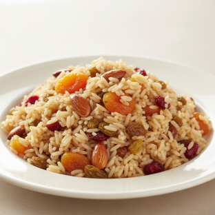 Meal Salad — Basmati Rice Salad, Almonds and Dried Fruit (large)