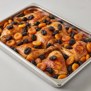 Tagine — Chicken With Honey, Prunes, Apricots (full Pan)